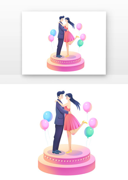 情人节唯美情侣一起互动图片下载