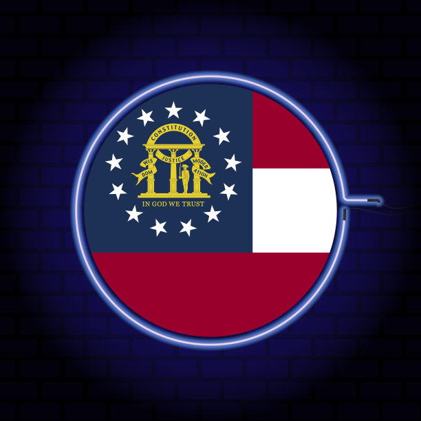 乔治亚州的霓虹灯旗。矢量插图。图片下载