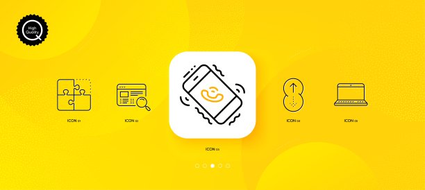 网站搜索、拼图和呼叫中心极简线条图标。适用于Web应用程序、印刷。矢量图图片下载