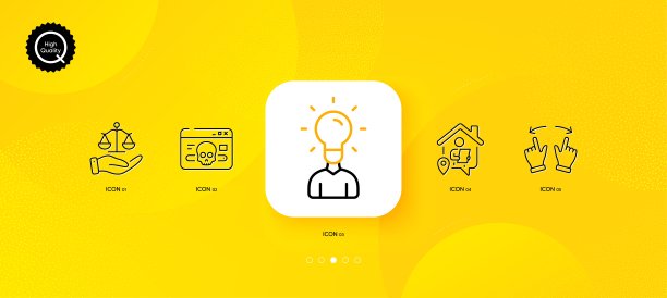 正义尺度，网络攻击和移动手势最小线图标。对于web应用，打印。向量图片下载