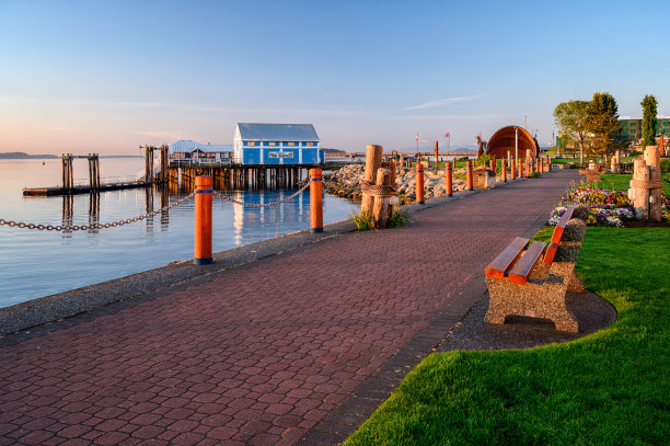 悉尼海滨，悉尼，温哥华岛，加拿大卑诗省图片下载