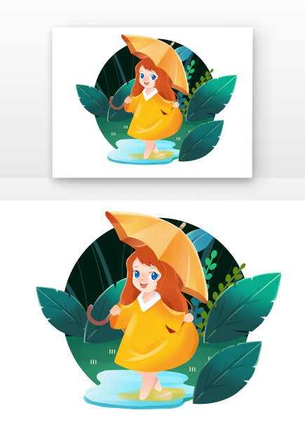 唯美雨水儿童图片下载