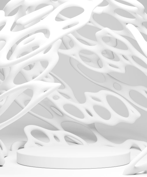 白色抽象现代几何背景与白色半球图片下载