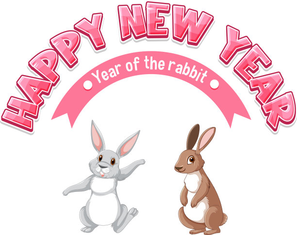 2023兔年新年快乐图片下载
