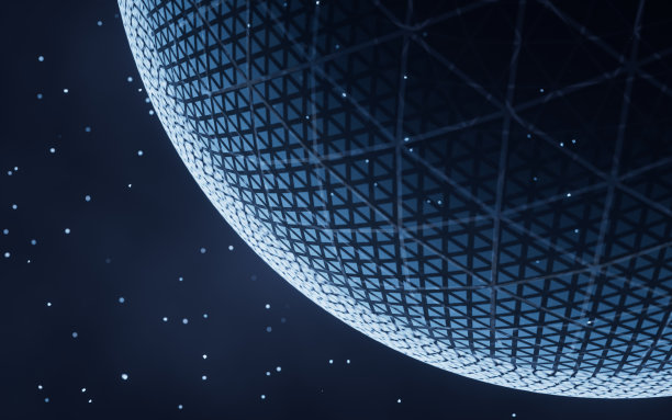 数字球与发光线结构，3d渲染。图片下载