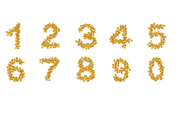 金块数字白色背景图片下载