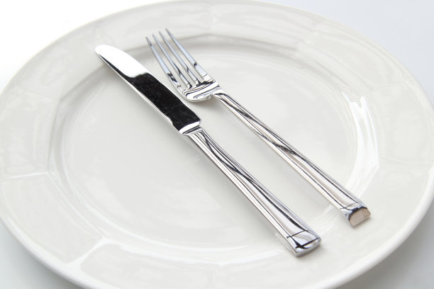 有刀叉的空盘子图片下载