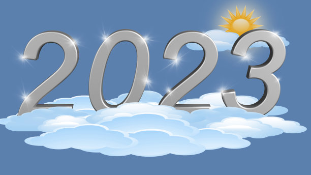 2023年的除夕。2023年，天空，云- 3D插图图片下载