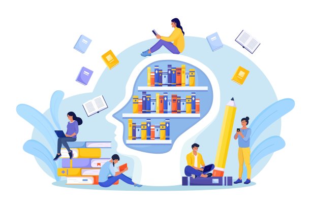 图书图书馆头部形状与书架。图书馆的书架。知识或教育，智力经验。信息的基础在人们的头脑。通过阅读或学习文献来训练心智图片下载