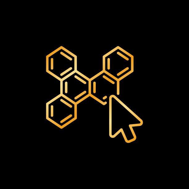 光标在化学分子矢量概念彩色图标图片下载