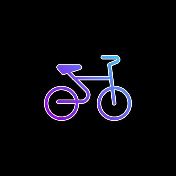 自行车蓝色梯度矢量图标图片下载