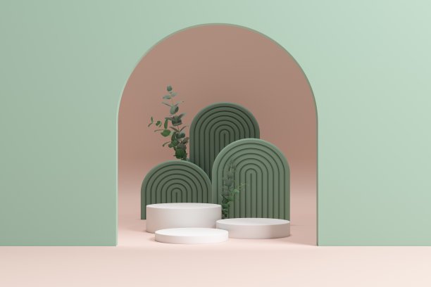 空的讲台。产品展示的现代最小展示场景图片下载