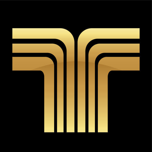 金色字母T与复古条纹在黑色背景图片下载