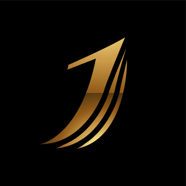 黑色背景上的金色字母J符号-图标1图片下载