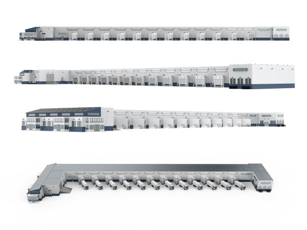 仓库外部的物流拖车组隔离在白色图片下载