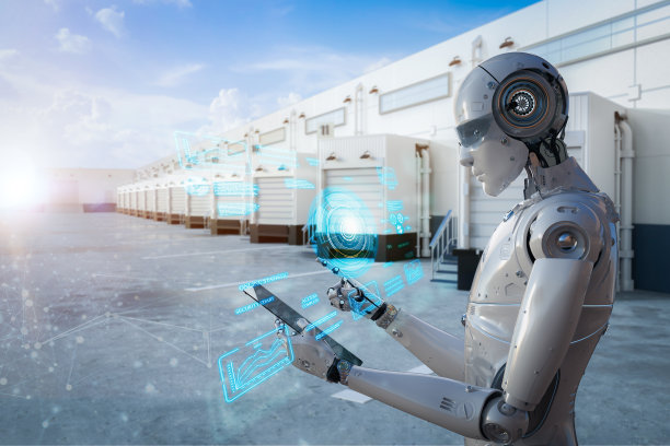 智能物流概念与机器人控制仓库系统图片下载