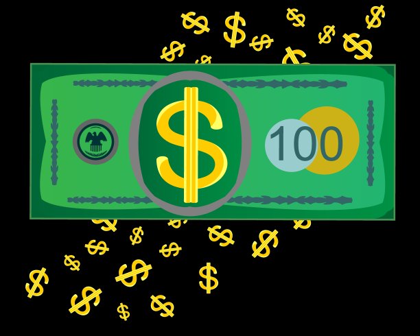 矢量美元钞票在黑色背景。图片下载