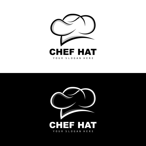 厨师帽子标志，餐厅厨师矢量，设计为餐厅，餐饮，熟食店，面包店图片下载