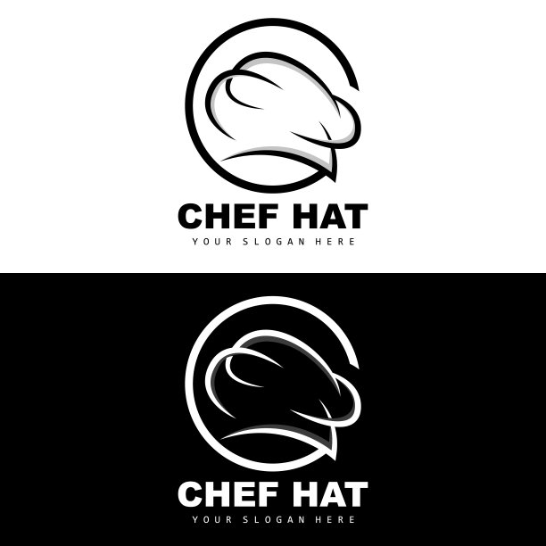 厨师帽子标志，餐厅厨师矢量，设计为餐厅，餐饮，熟食店，面包店图片下载
