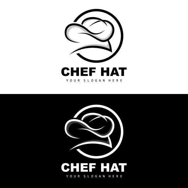 厨师帽子标志，餐厅厨师矢量，设计为餐厅，餐饮，熟食店，面包店图片下载