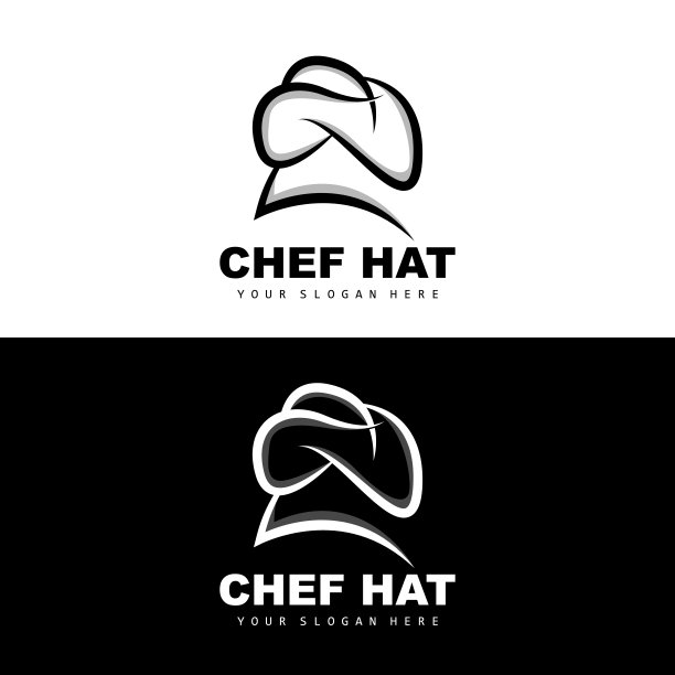 厨师帽子标志，餐厅厨师矢量，设计为餐厅，餐饮，熟食店，面包店图片下载