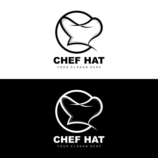 厨师帽子标志，餐厅厨师矢量，设计为餐厅，餐饮，熟食店，面包店图片下载