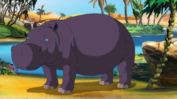 非洲河马插画图片下载