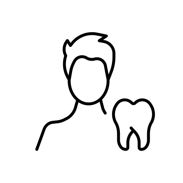 人近齿线图标。牙科、牙齿、治疗、牙医、x光、牙套、龋齿、舌头、牙釉质、健康、医生等。保健概念。白色背景上的矢量线图标图片下载