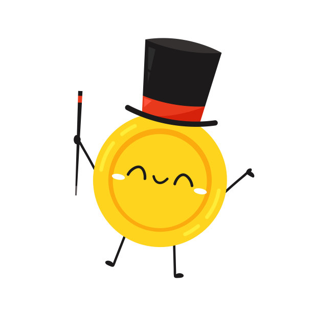 硬币人物设计。高兴的硬币。墙纸。文本的空闲空间。硬币向量。图片下载