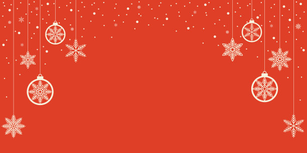 圣诞背景与雪花和圣诞球。旗帜模板。图片下载