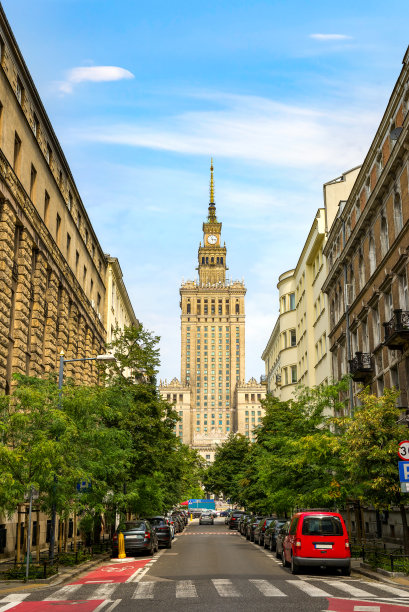 华沙宫殿附近的街道图片下载