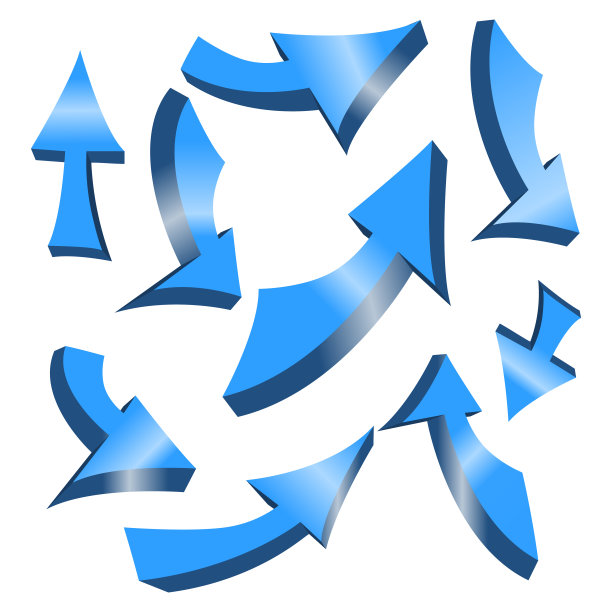 一组索引箭头，蓝色的容量箭头。图片下载