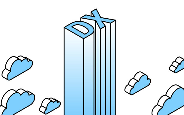 通过DX的商业成功和增长的图像，简单的等距插图图片下载