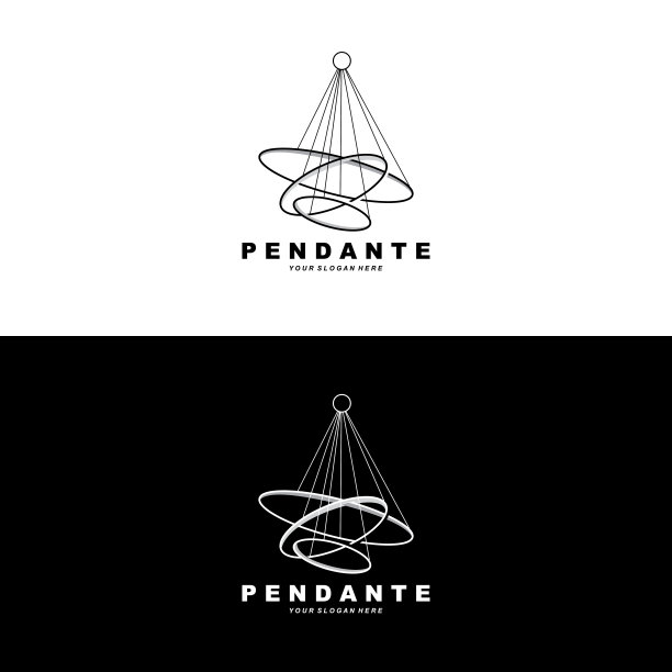 家居装饰挂灯标志，家居家具设计矢量图片下载