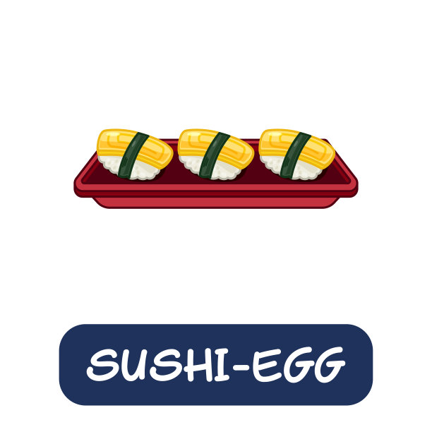 卡通鸡蛋，白色背景上分离的日本食物载体图片下载