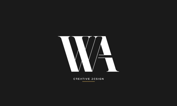 字母图标现代标志WA或AW字母组合图片下载