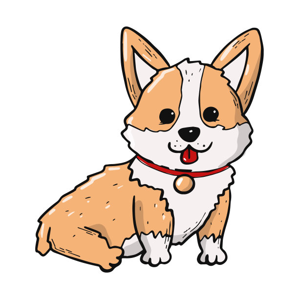柯基小狗，小动物，狗的插图图片下载