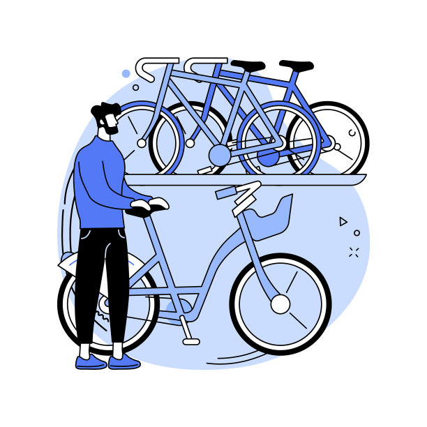 自行车店老板孤立卡通图片下载