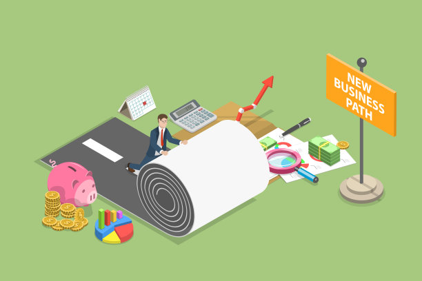 新业务路径的三维等距平面矢量概念图图片下载