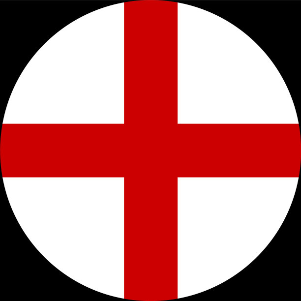 圆形英格兰旗孤立在透明背景上图片下载