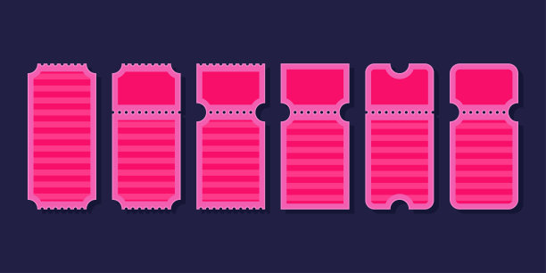 粉色优惠券模板。矢量集门票为您的设计图片下载