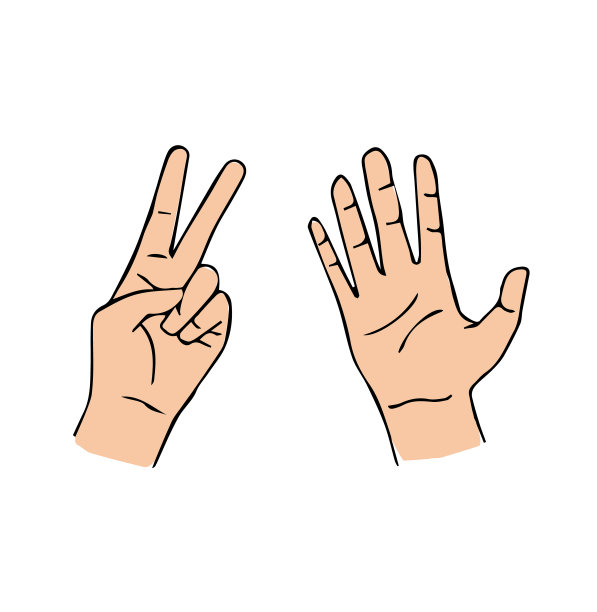 石头剪刀布插图剪刀赢图片下载