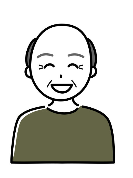 头发稀疏的微笑老人(上半身)图片下载