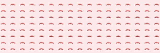 在粉色背景上画睫毛。横幅。模式。图片下载