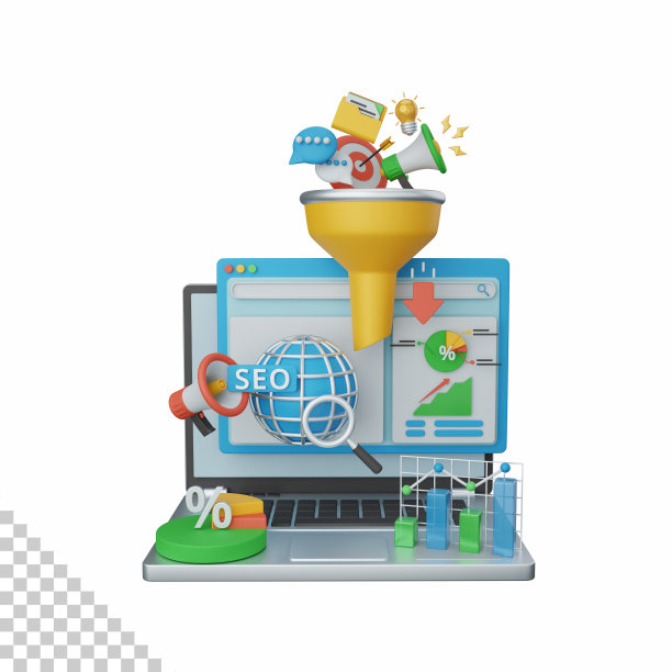 3d渲染seo分析孤立有用的商业，经济，技术，公司和金融图片下载