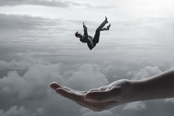 坠落的商人3d插图图片下载