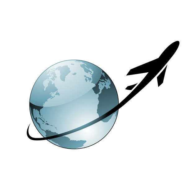 飞机绕着灰色光滑的地球飞行图片下载