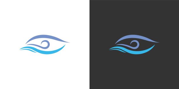 眼健康视觉矢量标志设计。图片下载
