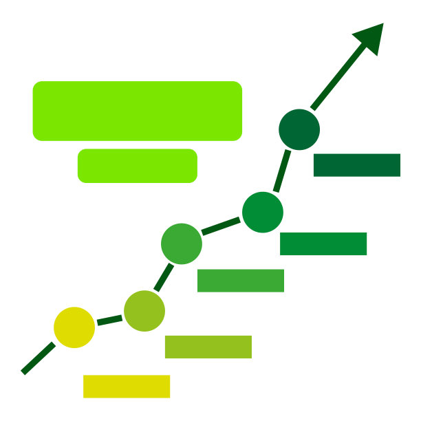 绿色图形箭头。金融的概念。进度条。增长股票图表财务图表。矢量插图。股票的形象。图片下载