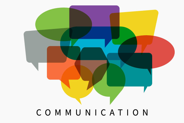 文字交流与彩色对话语音泡泡。在白色隔离背景上的通信概念矢量插图。图片下载